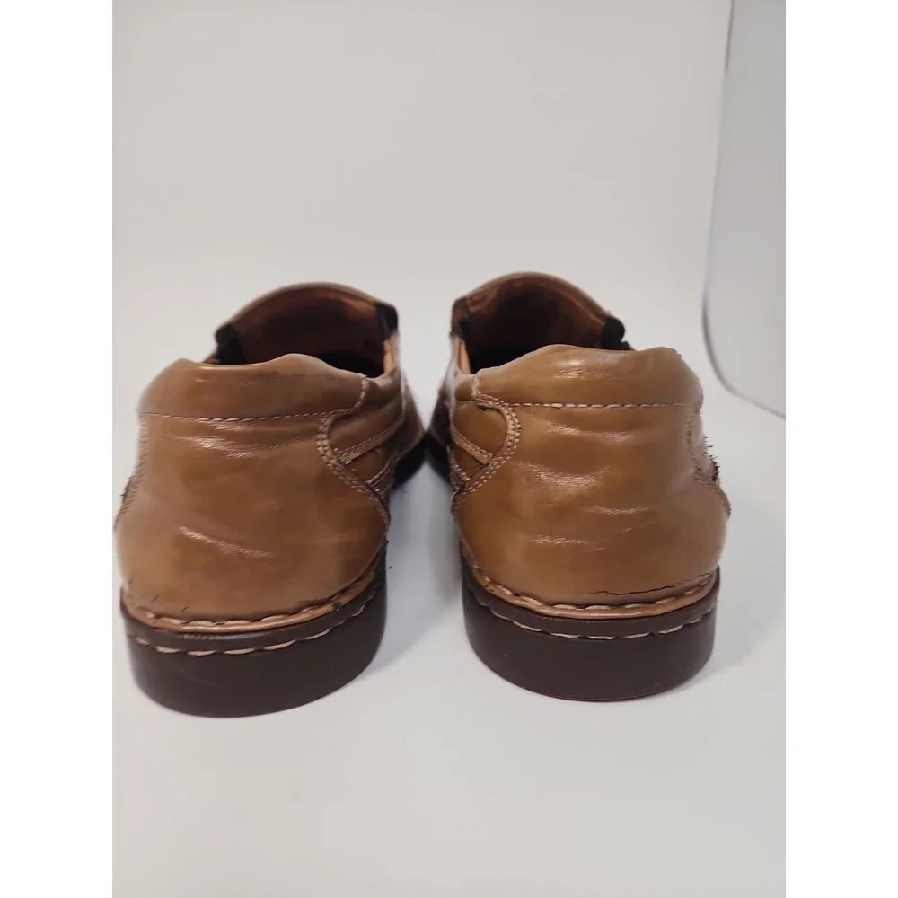 Men’s Natha Studio Leather Loafers Light Brown Soles Shoes Size 11.5